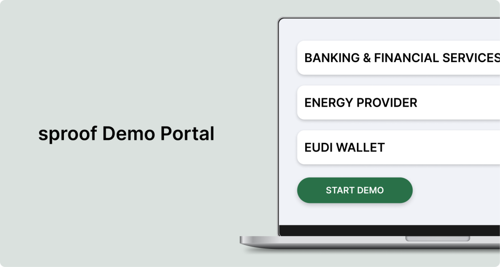 sproof Demo Portal; EUDI-Wallet-Szenarien live testen; Identitätsprüfung